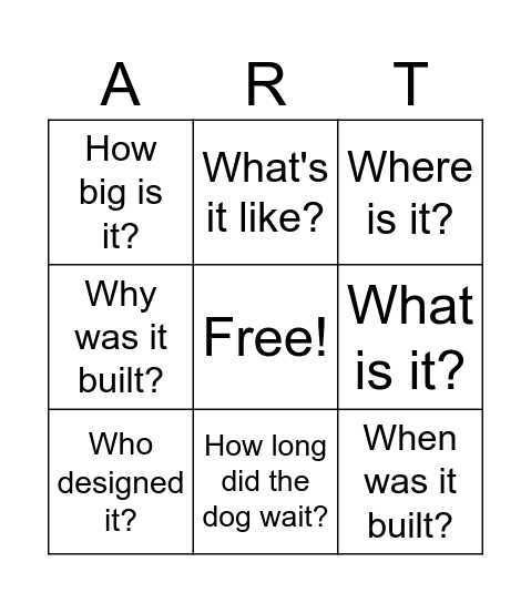 Hachiko's Story Bingo Card