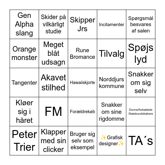 Lars Bingo Card