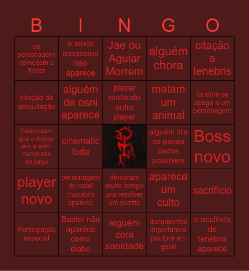 Hexatombe 1 episodio Bingo Card