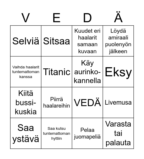 Rissebingo Card