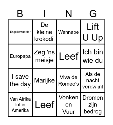 Foute Bingo - ZORG TIELT Bingo Card