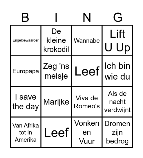 Foute Bingo - ZORG TIELT Bingo Card