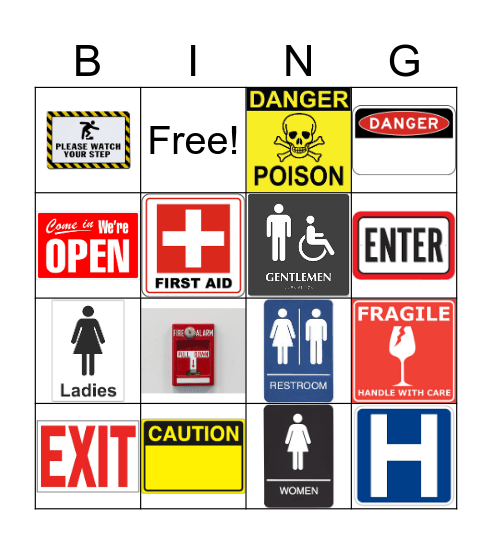 Community Signs Bingo Card