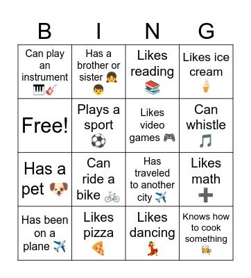 1st Day of Class BINGO! Bingo Card