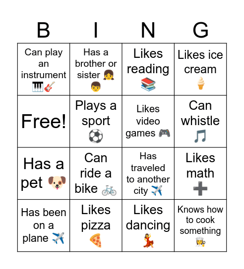 1st Day of Class BINGO! Bingo Card