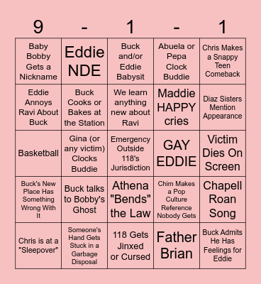 Busy's Season 9a Bingo!!! Bingo Card