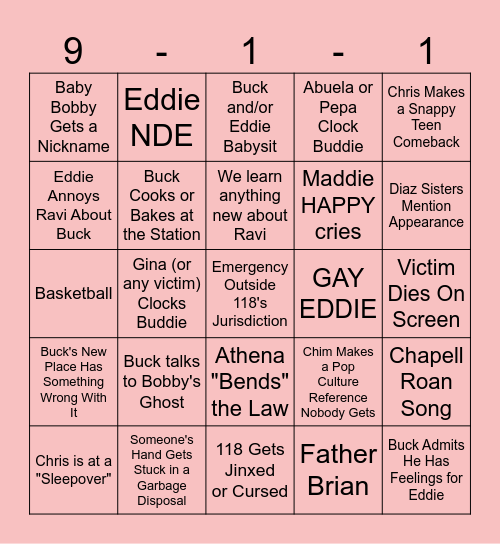 Busy's Season 9a Bingo!!! Bingo Card