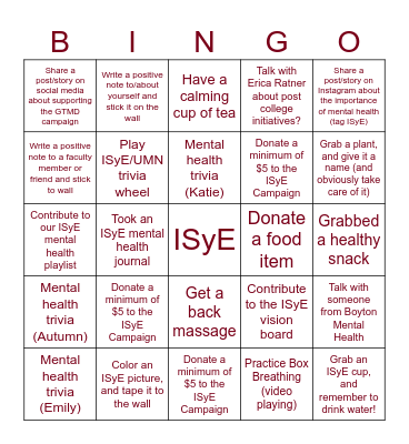 Give to the Max Day Bingo! Bingo Card