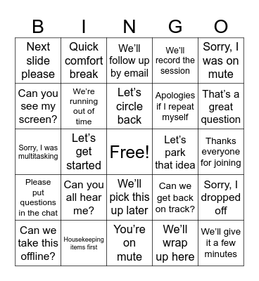 Office bingo Card