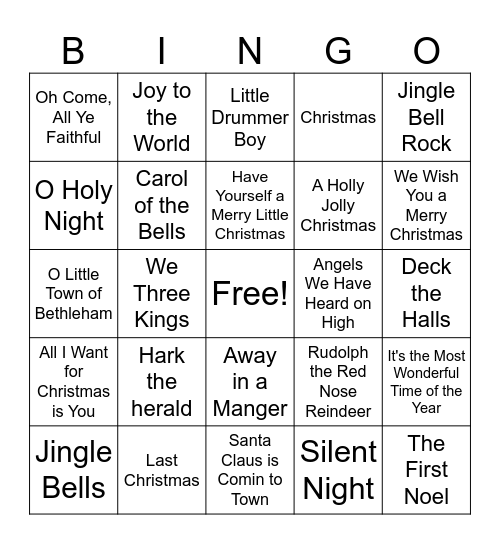 Christmas Bingo Card