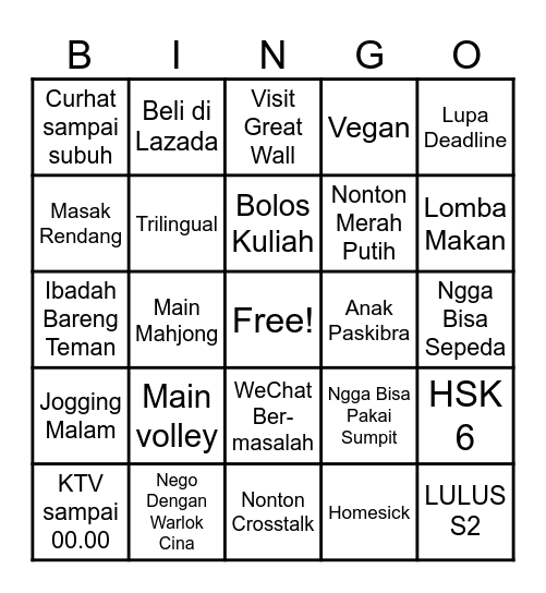 WELCOME PARTY PPIT TIANJIN Bingo Card