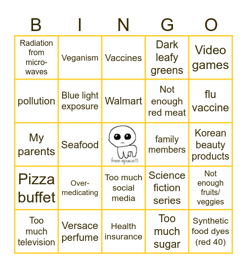 Too and enough Bingo Card