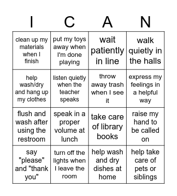 ResponsiBINGO! Bingo Card