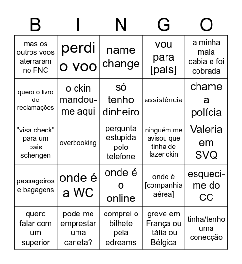 Bingo TKT Groundlink Bingo Card