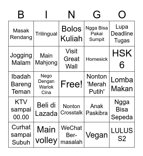 WELCOME PARTY PPIT TIANJIN Bingo Card