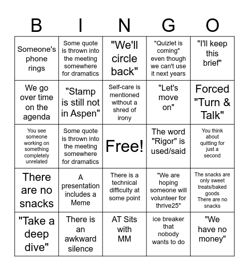 City Wide 10/1 Bingo Card