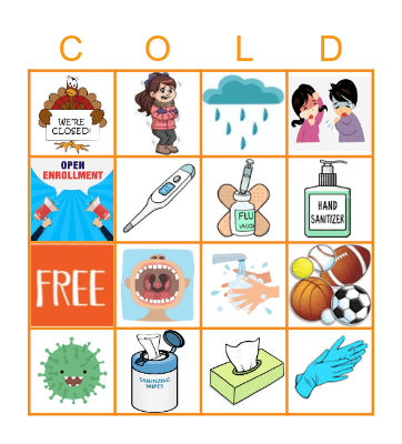 "THE MEDICAL FIELD IN FALL" Bingo Card