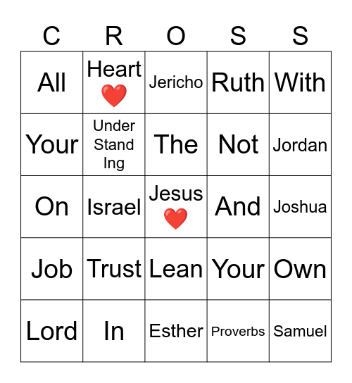 Joshua Bingo Card