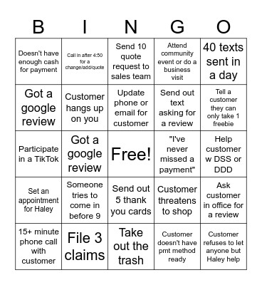 HRSF Fall Bingo Card