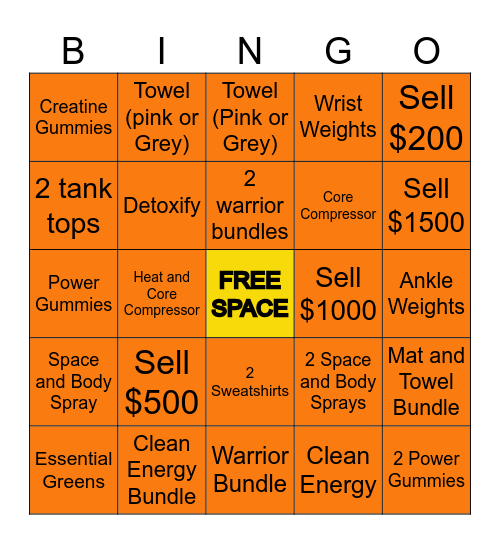 October Retail Goals Bingo Card