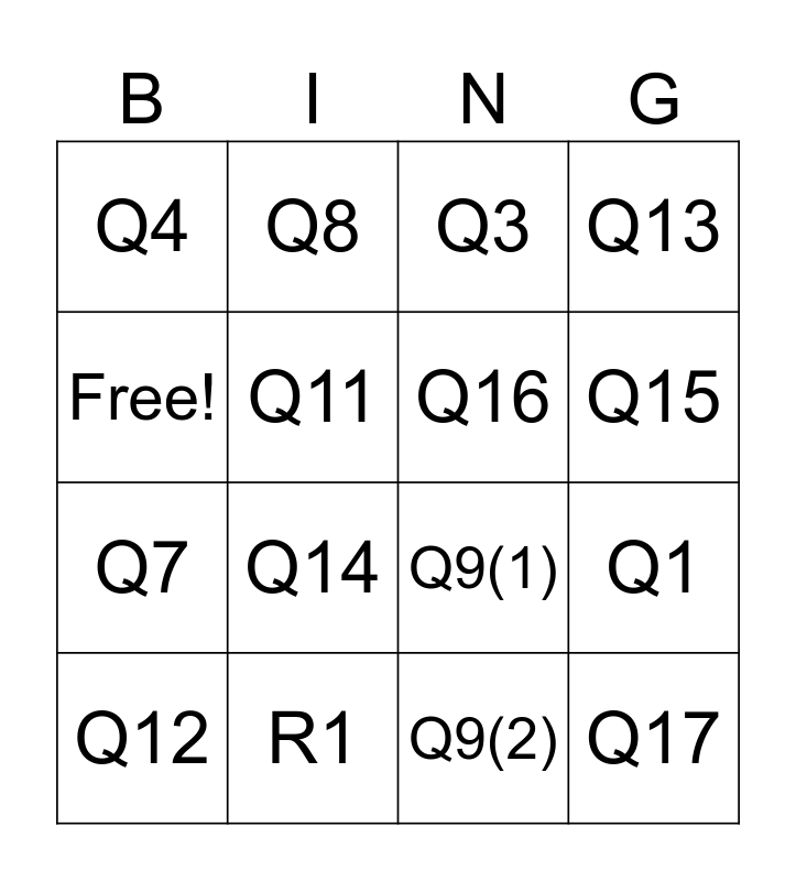 1101 Module 5 Bingo Card