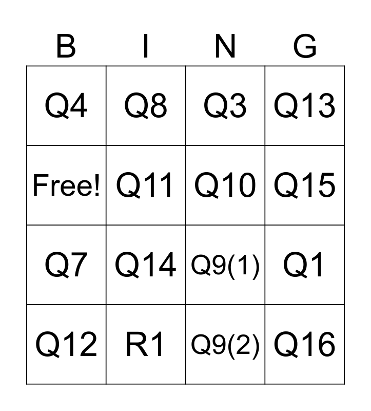 CSSD 1101 Module 5 Bingo Card