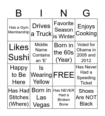 THANKSGIVING FAMILY BINGO Card