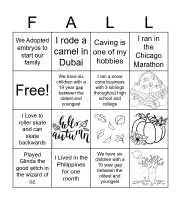 Happy Autumn! Bingo Card