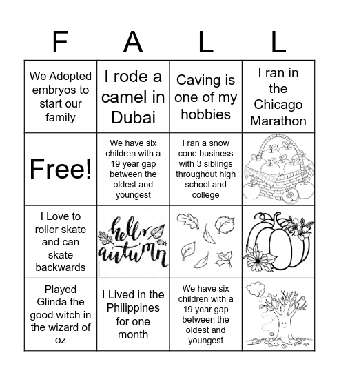 Happy Autumn! Bingo Card