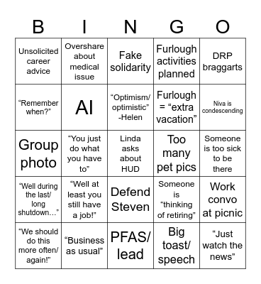 ARD Picnic Bingo Card