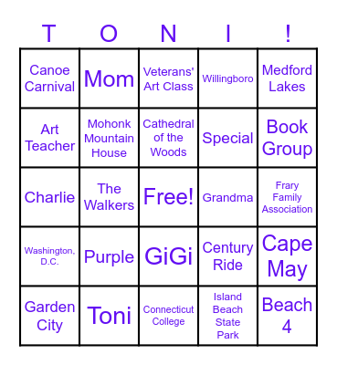 90th Birthday Bingo Card