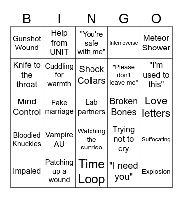 Jae's Bingo Card