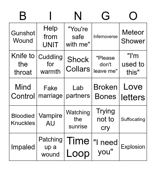 Jae's Bingo Card
