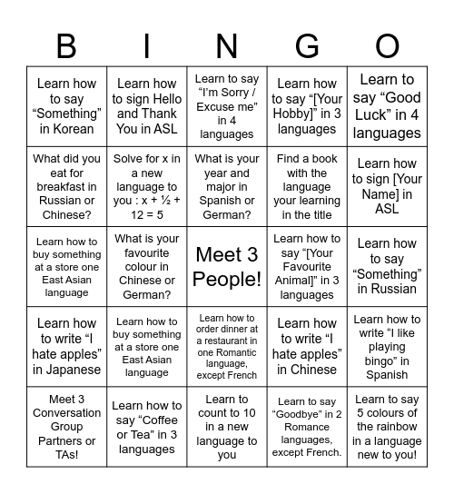 LLRC Mix&Mingle Bingo! Bingo Card