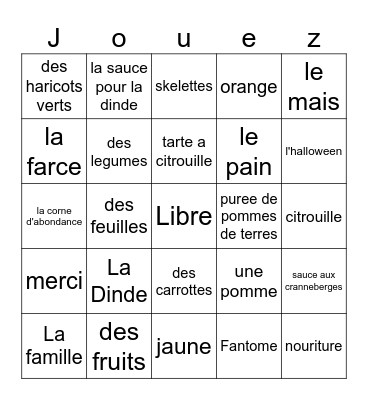 L'Autome Bingo Card