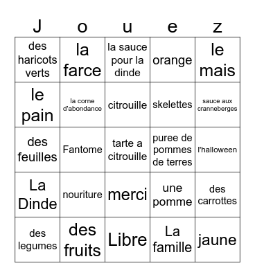 L'Autome Bingo Card
