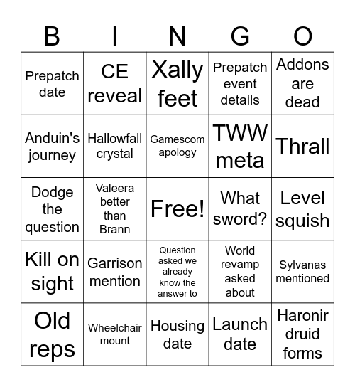 Midnight Deep Dive Bingo Card
