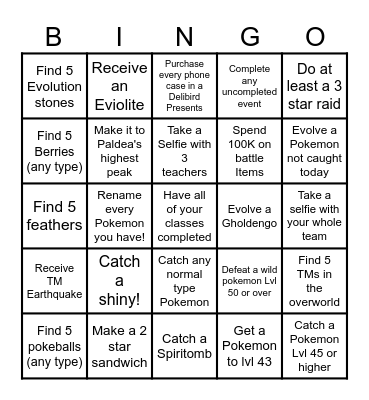 Nuzlocke Jock S/V Bingo Race! Bingo Card