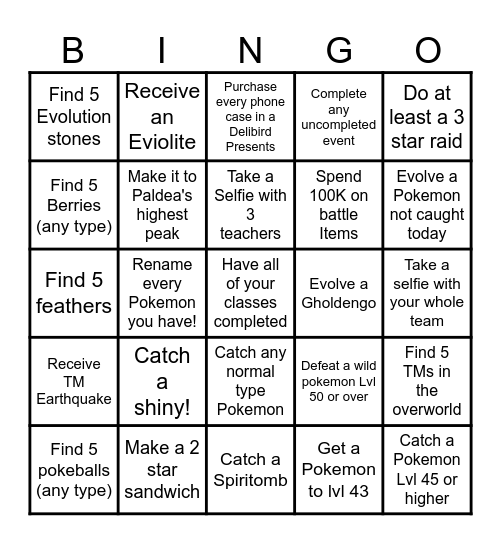 Nuzlocke Jock S/V Bingo Race! Bingo Card