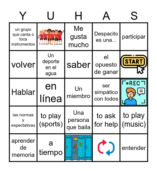 Unidad 1: En y después de la escuela Bingo Card