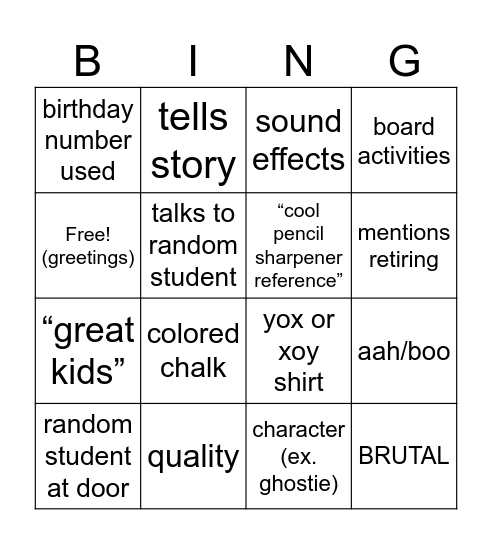 kingo burfess Bingo Card