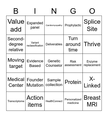 Kaiser Genetics Lingo Bingo Card