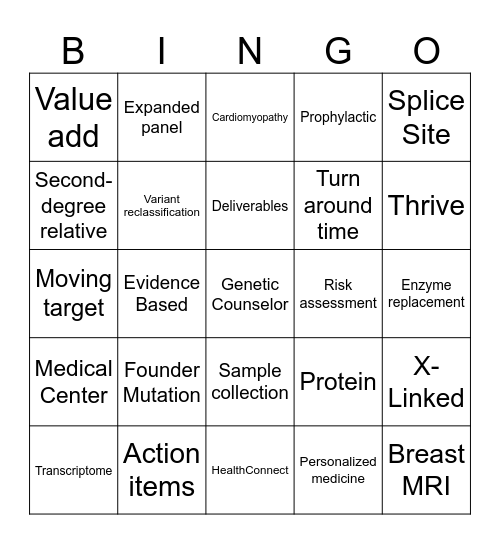 Kaiser Genetics Lingo Bingo Card