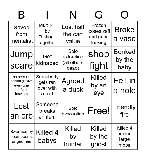 Repo memery Bingo Card