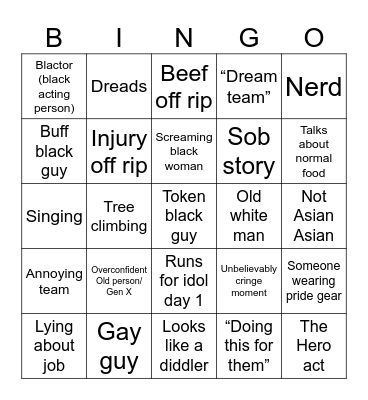 Alex’s Survivor Bingo Card