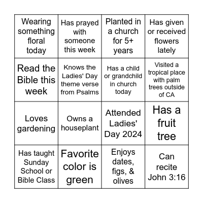FLOURISH BINGO Card
