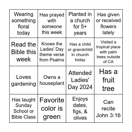 FLOURISH BINGO Card