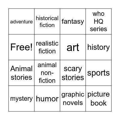 Library Bingo Card