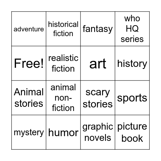 Library Bingo Card