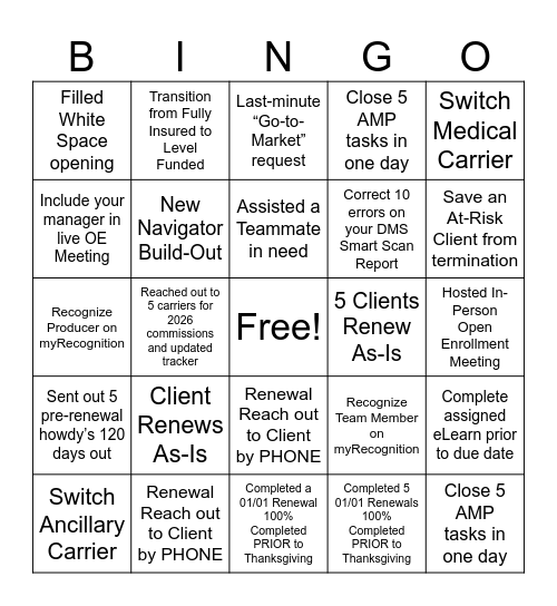 Q4 2025 Small Business BINGO Card